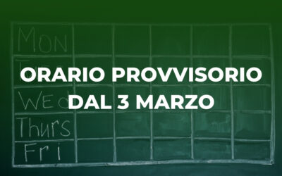 NUOVO ORARIO DAL 3 MARZO